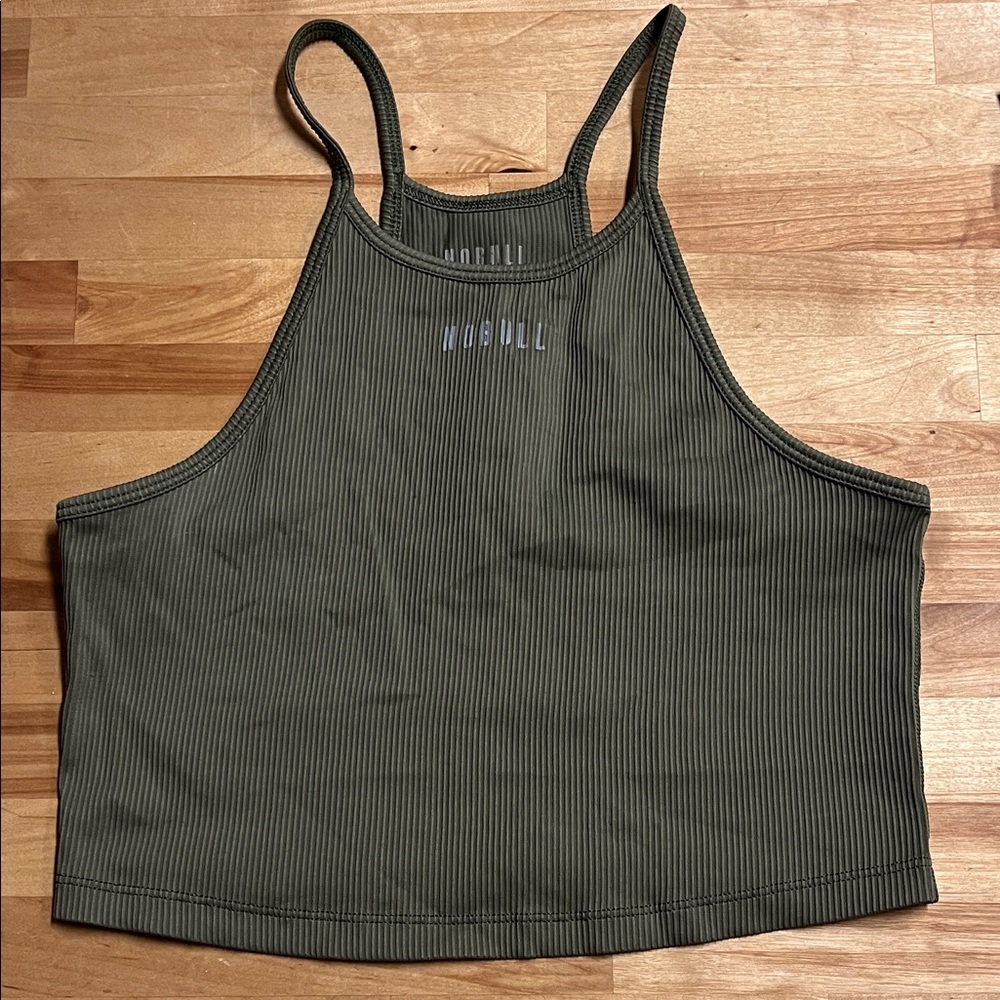 NOBULL Dark Green Ribbed Tank Top
